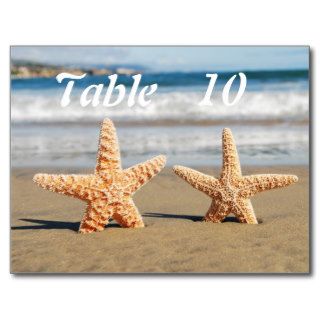 Starfish Couple on the Beach Table Numbers Postcard