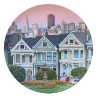 Famous row of houses known as 'Painted Ladies' Dinner Plates