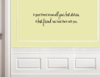 A good friend knows all your best stories. A best friend has lived them with  Wall Decor Stickers