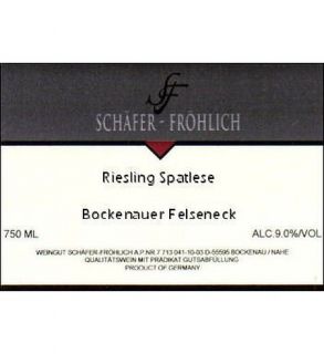 2008 Schafer Frohlich Nahe Medium Dry Riesling QBA Wine