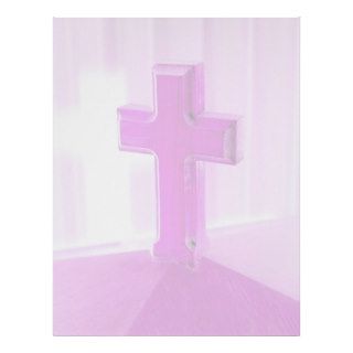 Wooden cross, purple version, photograph church personalized letterhead