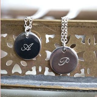 personalised initial charm pendant by between you & i