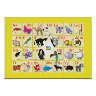 Alphabets My ABC with 26 animals Poster