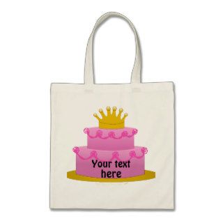 Pink Cake With Crown Birthday Bags