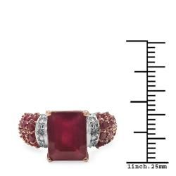 Malaika 5.80ctw 14K Rose Gold Overlay Silver Ruby & Topaz Ring Malaika Gemstone Rings