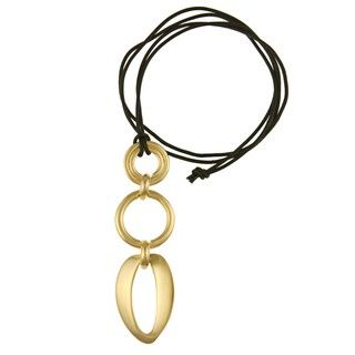 Clara Studio Gold Overlay Black Cord Necklace Gold Overlay Necklaces