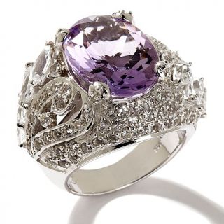 Yours by Loren 9.94ct Pink Amethyst and White Topaz Sterling Silver "Feath