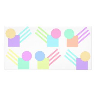 Girly Mod Pastel Geometric Shapes Pattern Personalized Photo Card
