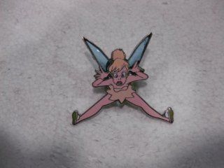 Disney Pin Tinkerbell Sitting Down Making Funny Face Stained Glass Wings Toys & Games