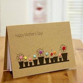 flower pots 'happy mother's day' card by little silverleaf