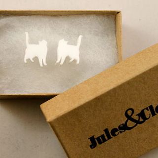 cat stud earrings by jules and clem