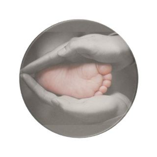 Hands Holding Baby Foot Coasters