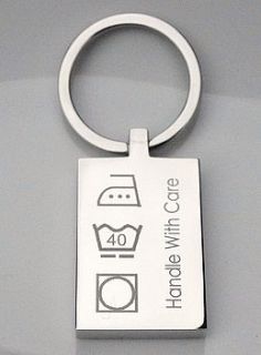 engraved washing instruction key ring by capture & keep