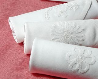 box of ladies hankies white embroidery by tamielle