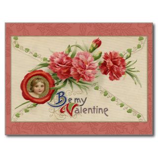 Vintage Floral Valentine Post Card