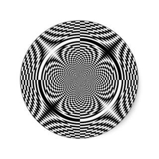 Optical illusions round sticker