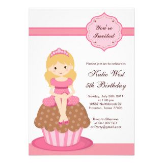 Cupcake Princess Birthday Invitation