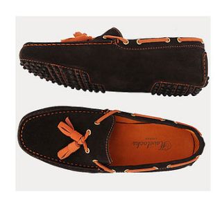 cocoa and orange loafers by havelocks london