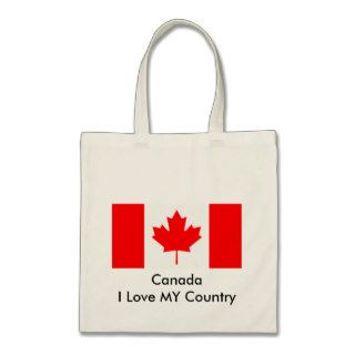 Canada I Love MY Country Flag CA Template Canvas Bag