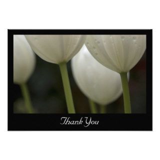 White Tulips Thank You Notes   Flat Invites