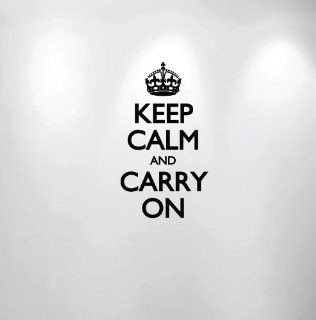 Keep Calm and Carry On Wall Decal Sticker Quote #1162 (16" Wide X 28" High) Automotive