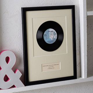 personalised framed vinyl record by vinyl village