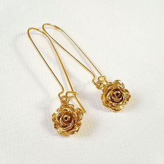 gold rose earrings by belle ami