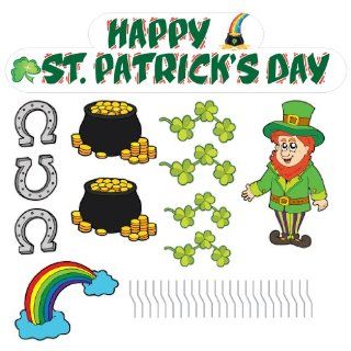 St. Patrick's Day Yard Decorations   Stand Up Set (12 Pieces)   Yard Signs
