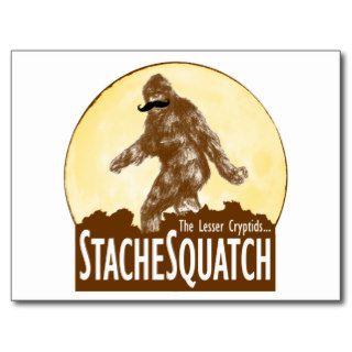 'STACHE SQUATCH The Lesser Cryptid   Funny Bigfoot Postcard
