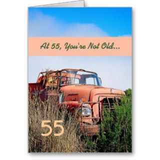 FUNNY Happy 55th Birthday   Vintage Orange Truck Cards