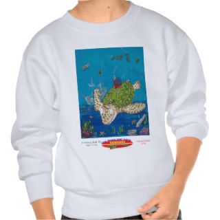 #131 8x10  Hitching a ride on a sea turtle Pull Over Sweatshirt