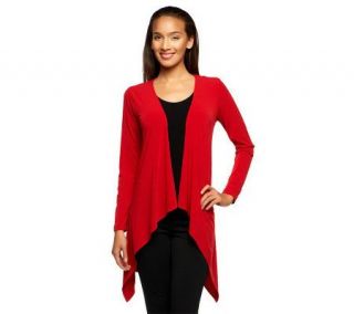 Joan Rivers Luxe Knit Long Sleeve Cardigan with Lace Detail —