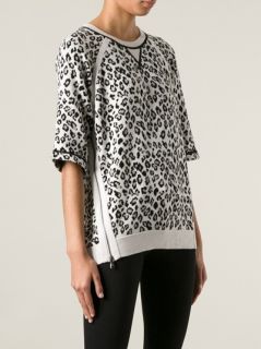 Marc By Marc Jacobs Zip Detail Leopard Print Sweater   Pozzilei