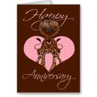Congratulations Happy Anniversary Giraffe Heart Card