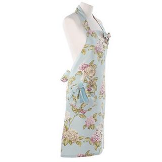 blue floral pinny by posh pinnies