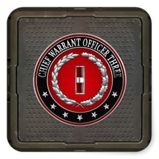 [500] Chief Warrant Officer Three (CWO 3) [3D] Square Stickers