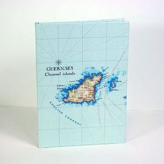 guernsey map print notebook by bombus off the peg