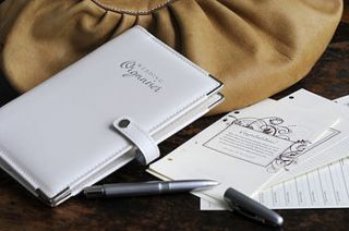 personalised leather wedding organiser by oh so cherished