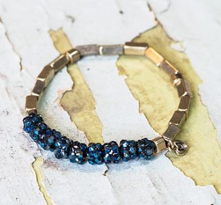 esther brass and midnight bead bracelet by anusha