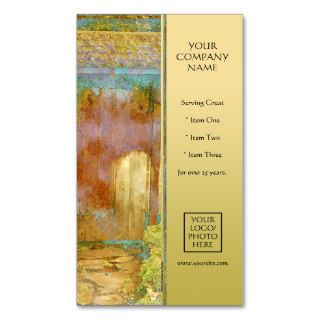 Garden Gate in Turquoise, Gold, and Green Business Card