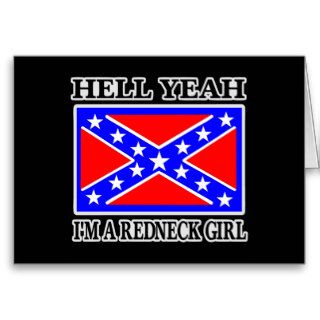 Rebel Flag Redneck Girl Black Cards