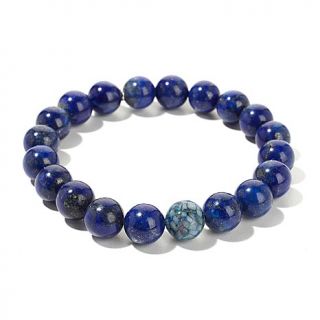 Jay King Lapis and Micro Opal Inlay Beaded Stretch Bracelet