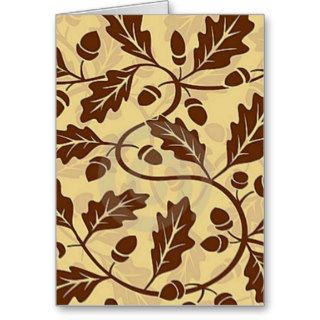 Brown Acorns and Oak Leaves Cards