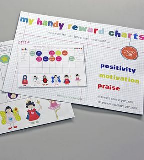 girls handy reward chart pack with stickers by yoyo me