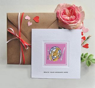 'pink lobster luxury valentine's card' by honey tree publishing