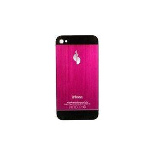 Iphone 4 Back Glass Replacement Looks Like Iphone 5 Dark Pink ATT GSM Cell Phones & Accessories