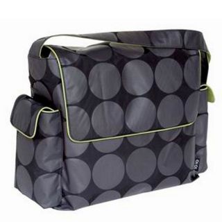 OiOi Grey/Lime Dot Diaper Messenger Bag