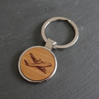 wooden aeroplane key ring by maria allen boutique