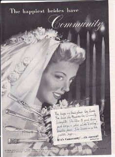 Community Silverplate Oneida Ltd Bride Portrait 1949 Vintage Antique Advertisement  Prints  