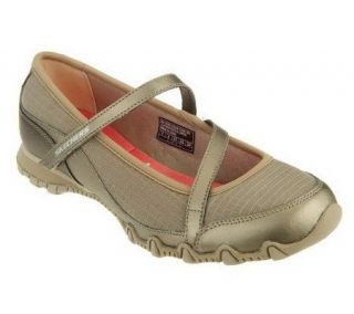 Skechers Active Leather & Mesh Mary Janes with Adj. Strap —